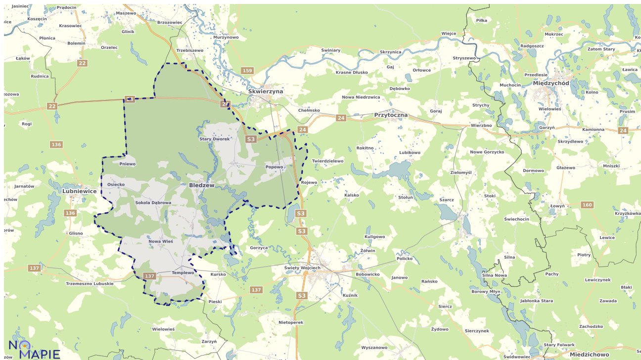 Mapa uzbrojenia terenu Bledzewa